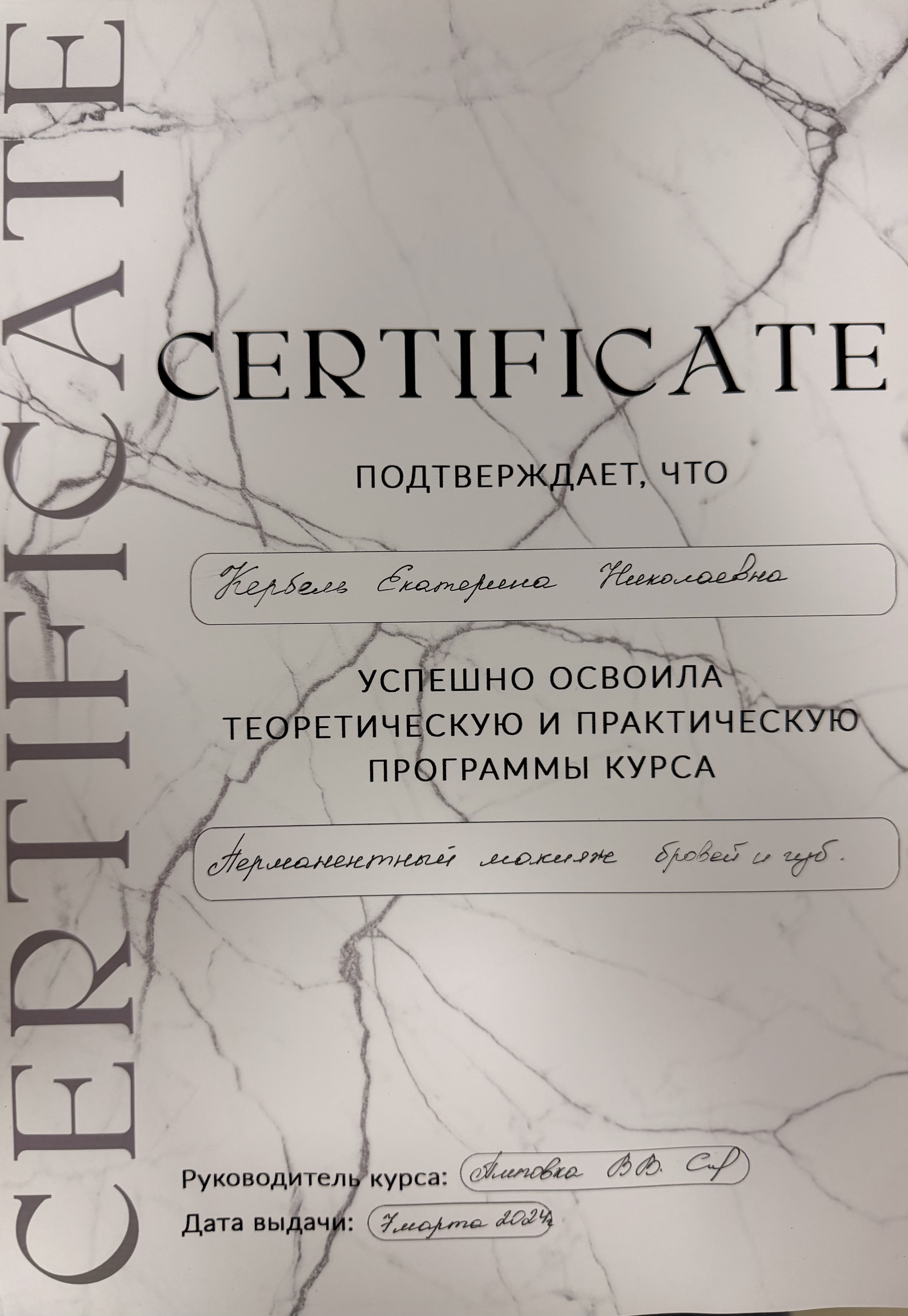 Курс "Перманентный макияж бровей и губ"